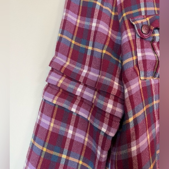 Matilda Jane All Day Millie Plaid Popover Top Blouse Sz S - Picture 4 of 8